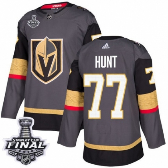 Youth Adidas Vegas Golden Knights 77 Brad Hunt Authentic Gray Home 2018 Stanley Cup Final NHL Jersey