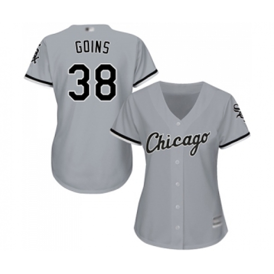 Women's Chicago White Sox 38 Ryan Goins Replica Grey Road Cool Base Baseball Jersey