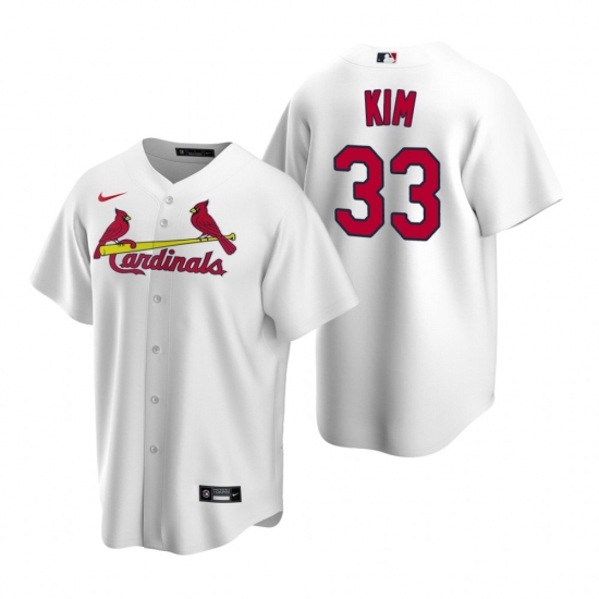 Men's Nike St. Louis Cardinals 33 Kwang-hyun Kim White Home Stitched Baseball Jersey