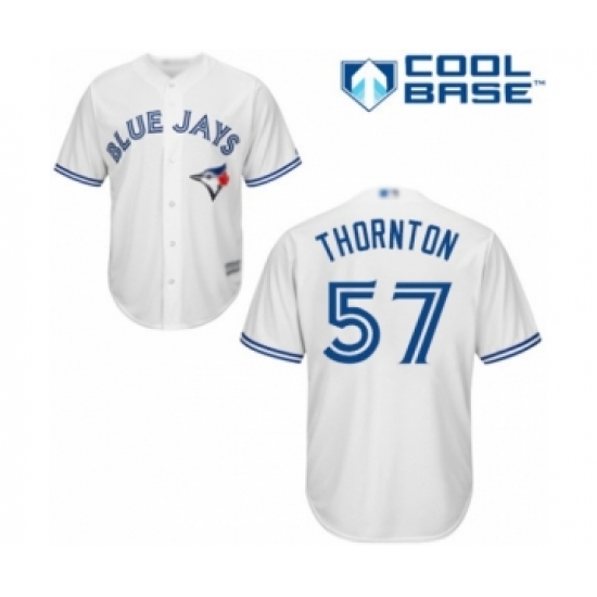 Youth Toronto Blue Jays 57 Trent Thornton Authentic White Home Baseball Player Jersey