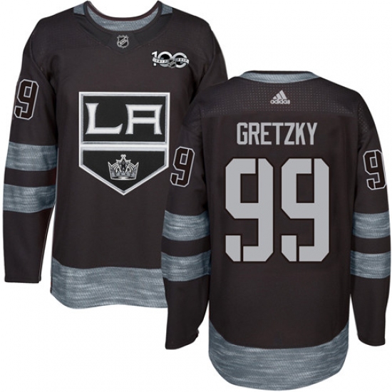 Men's Adidas Los Angeles Kings 99 Wayne Gretzky Premier Black 1917-2017 100th Anniversary NHL Jersey