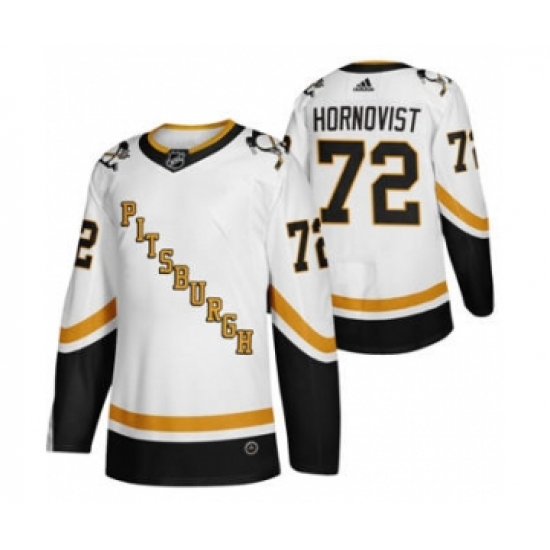 Men's Pittsburgh Penguins 72 Patric Hornqvist White 2020-21 Reverse Retro Alternate Hockey Jersey