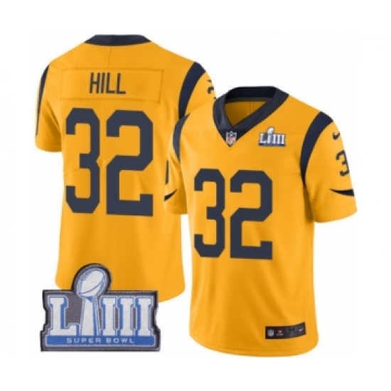 Men's Nike Los Angeles Rams 32 Troy Hill Limited Gold Rush Vapor Untouchable Super Bowl LIII Bound NFL Jersey