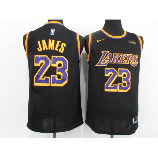 Men's Los Angeles Lakers 23 LeBron James Nike Black Jersey