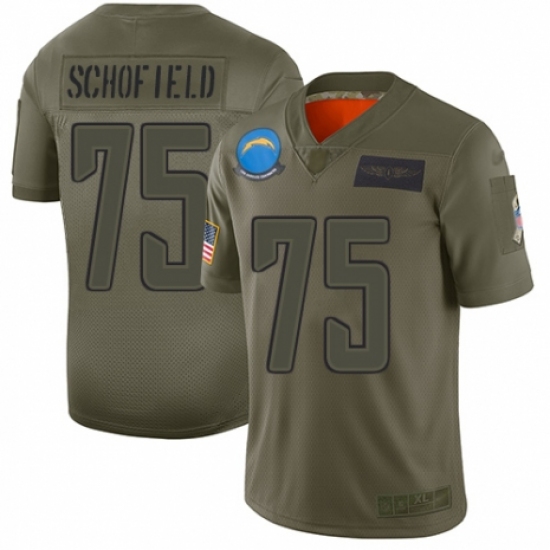 Youth Los Angeles Chargers 75 Michael Schofield Limited Camo 2019 Salute to Service Football Jersey