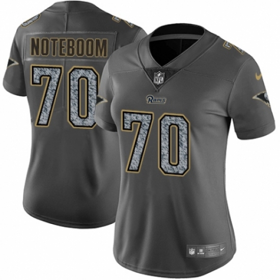 Women's Nike Los Angeles Rams 70 Joseph Noteboom Gray Static Vapor Untouchable Limited NFL Jersey