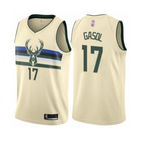 Women's Milwaukee Bucks 17 Pau Gasol Swingman Cream Basketball Jersey - City Edition