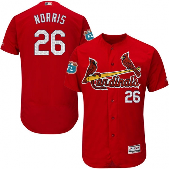 Men's Majestic St. Louis Cardinals 26 Bud Norris Red Alternate Flex Base Authentic Collection MLB Jersey