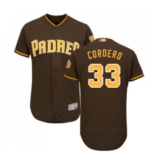 Men's San Diego Padres 33 Franchy Cordero Brown Alternate Flex Base Authentic Collection Baseball Jersey