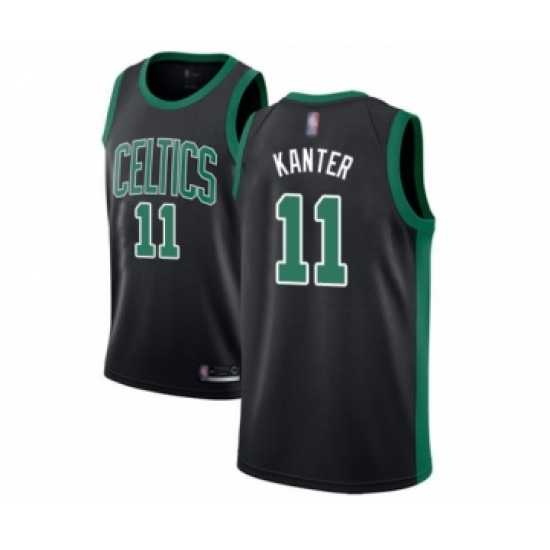 Men's Boston Celtics 11 Enes Kanter Authentic Black Basketball Jersey - Statement Edition