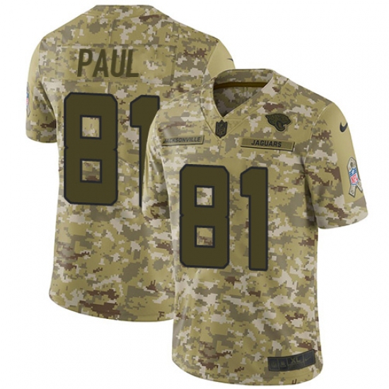 Men's Nike Jacksonville Jaguars 81 Niles Paul Limited Camo 2018 Salute to Service NFL Jerseysey