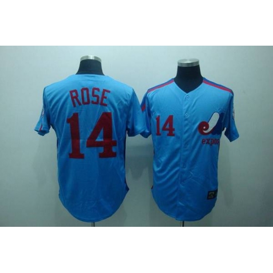 Mitchell and Ness Expos 14 Pete Rose Blue Stitched Throwback Baseball Jersey