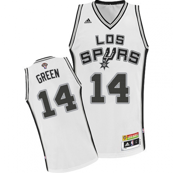 Men's Adidas San Antonio Spurs 14 Danny Green Swingman White Latin Nights NBA Jersey