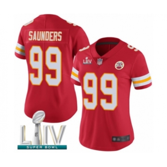 Women's Kansas City Chiefs 99 Khalen Saunders Red Team Color Vapor Untouchable Limited Player Super Bowl LIV Bound Football Jersey