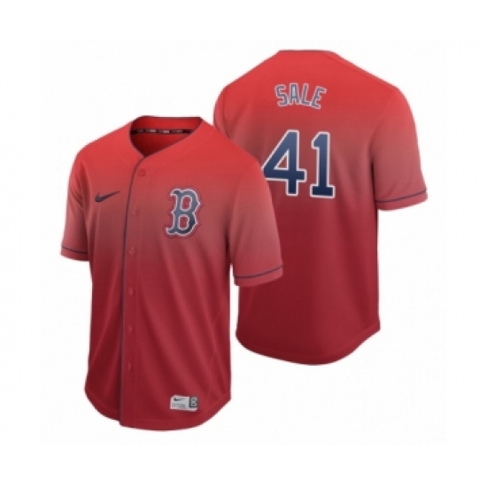 Men's Boston Red Sox 41 Chris Sale Red Fade Nike Jersey