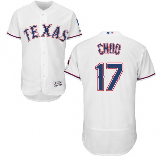 Men's Majestic Texas Rangers 17 Shin-Soo Choo White Home Flex Base Authentic Collection MLB Jersey