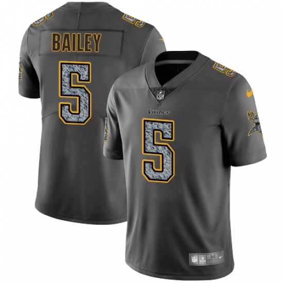 Men's Nike Minnesota Vikings 5 Dan Bailey Gray Static Vapor Untouchable Limited NFL Jersey