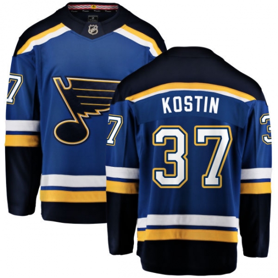 Youth St. Louis Blues 37 Klim Kostin Fanatics Branded Royal Blue Home Breakaway NHL Jersey