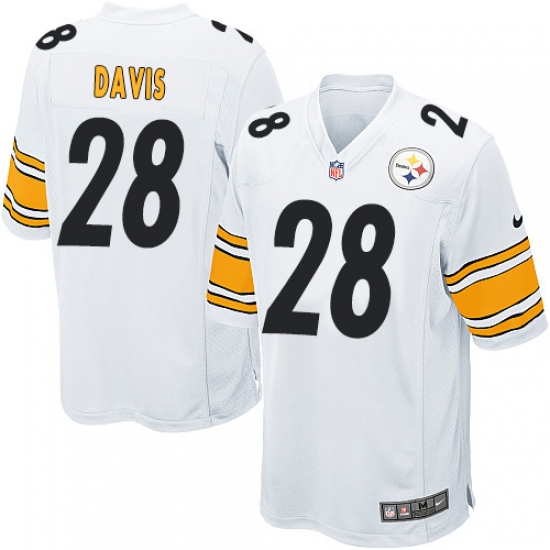 Men's Nike Pittsburgh Steelers 28 Sean Davis Game White NFL Jersey