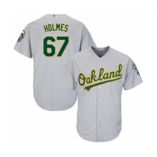 Youth Oakland Athletics 67 Grant Holmes Authentic Grey Road Cool Base Baseball Player Jersey