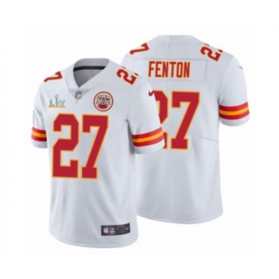 Men's Kansas City Chiefs 27 Rashad Fenton White 2021 Super Bowl LV Jersey