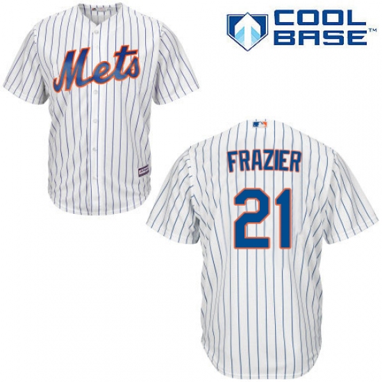 Men's Majestic New York Mets 21 Todd Frazier Replica White Home Cool Base MLB Jersey