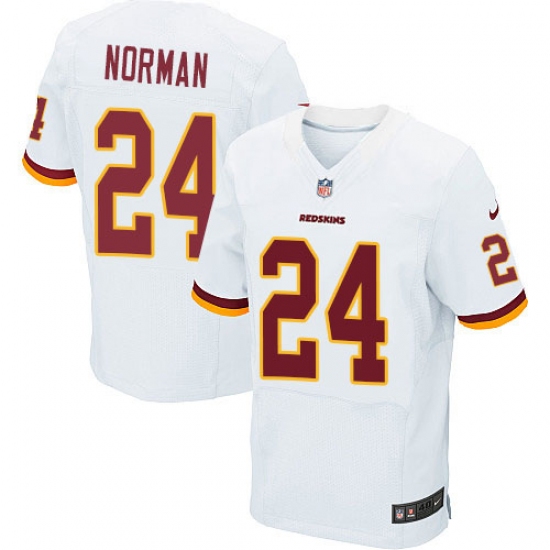 Men's Nike Washington Redskins 24 Josh Norman Elite White NFL Jersey