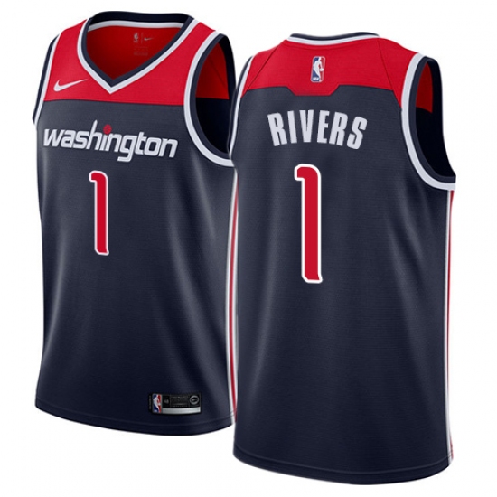 Men's Nike Washington Wizards 1 Austin Rivers Swingman Navy Blue NBA Jersey Statement Edition