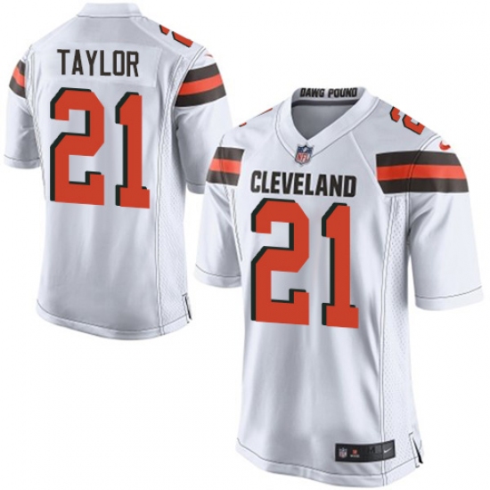 Men's Nike Cleveland Browns 21 Jamar Taylor Game White NFL Jersey