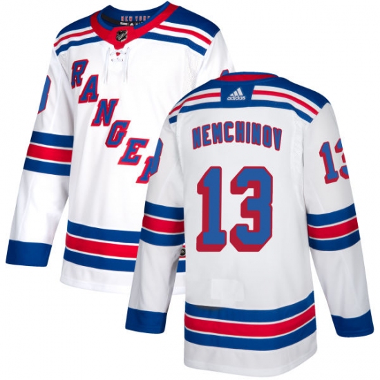 Men's Reebok New York Rangers 13 Sergei Nemchinov Authentic White Away NHL Jersey