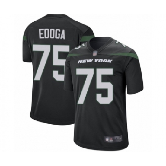 Men's New York Jets 75 Chuma Edoga Game Navy Blue Alternate Football Jersey