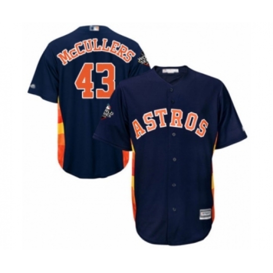 Youth Houston Astros 43 Lance McCullers Authentic Navy Blue Alternate Cool Base 2019 World Series Bound Baseball Jersey