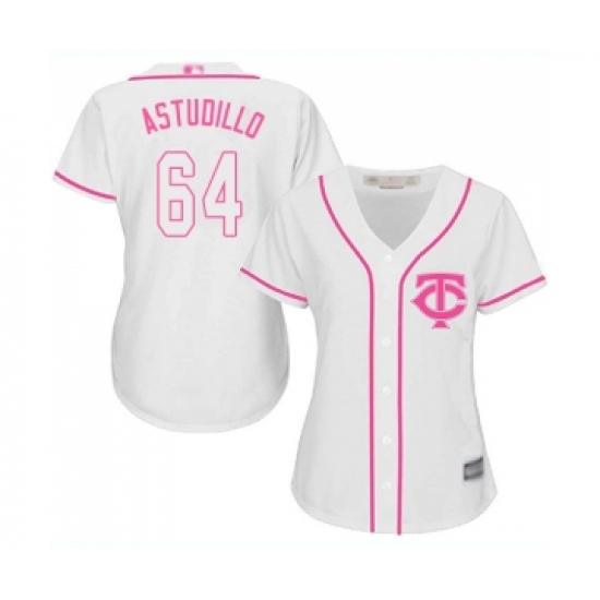 Women's Minnesota Twins 64 Willians Astudillo Replica White Fashion Cool Base Baseball Jersey