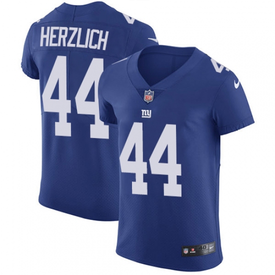 Men's Nike New York Giants 44 Mark Herzlich Elite Royal Blue Team Color NFL Jersey