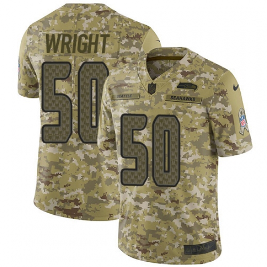 Youth Nike Seattle Seahawks 50 K.J. Wright Limited Camo 2018 Salute to Service NFL Jersey