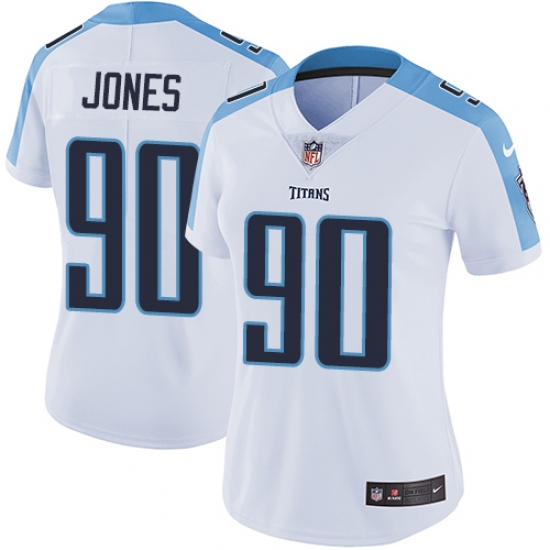 Women's Nike Tennessee Titans 90 DaQuan Jones Elite White NFL Jersey