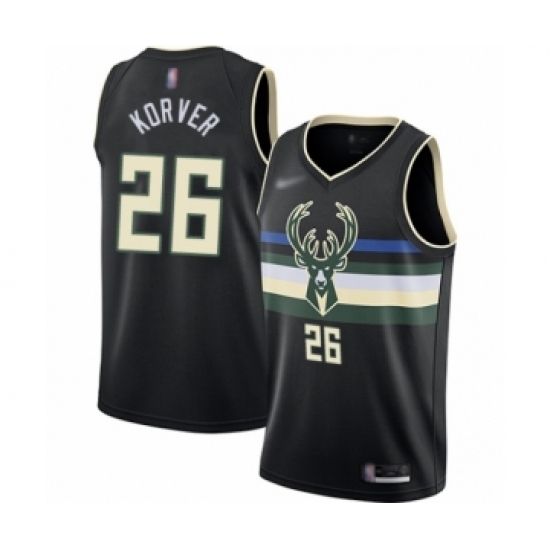 Youth Milwaukee Bucks 26 Kyle Korver Swingman Black Finished Basketball Jersey - Statement Edition