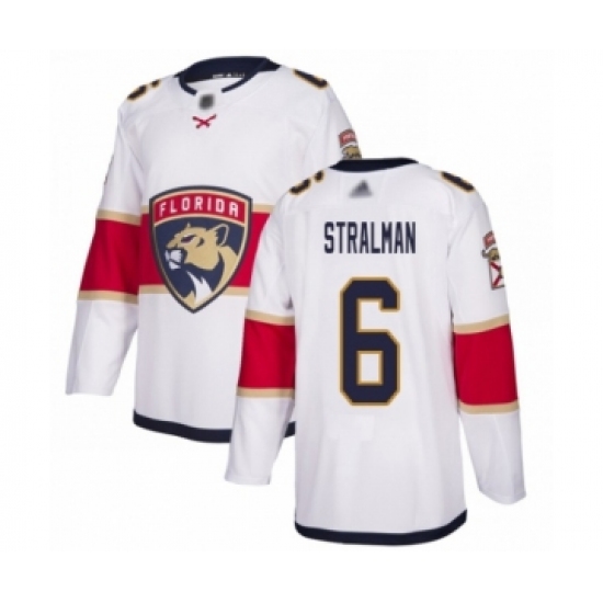 Men's Florida Panthers 6 Anton Stralman Authentic White Away Hockey Jersey