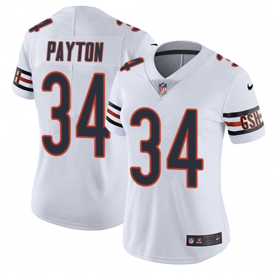 Women's Nike Chicago Bears 34 Walter Payton White Vapor Untouchable Limited Player NFL Jersey