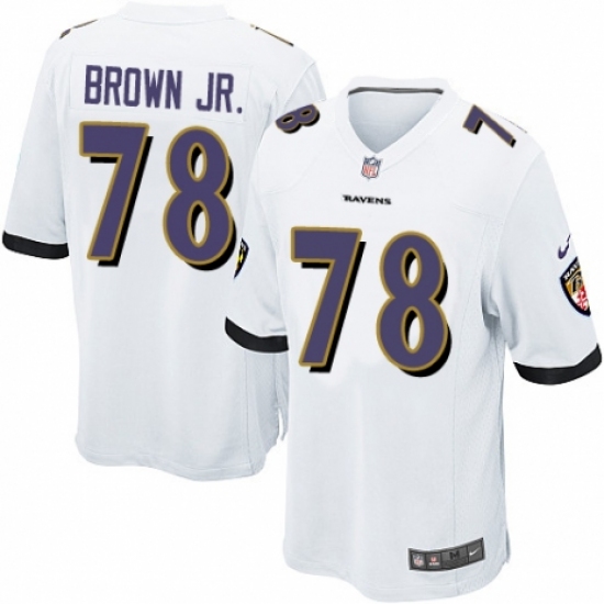 Men's Nike Baltimore Ravens 78 Orlando Brown Jr. Game White NFL Jersey