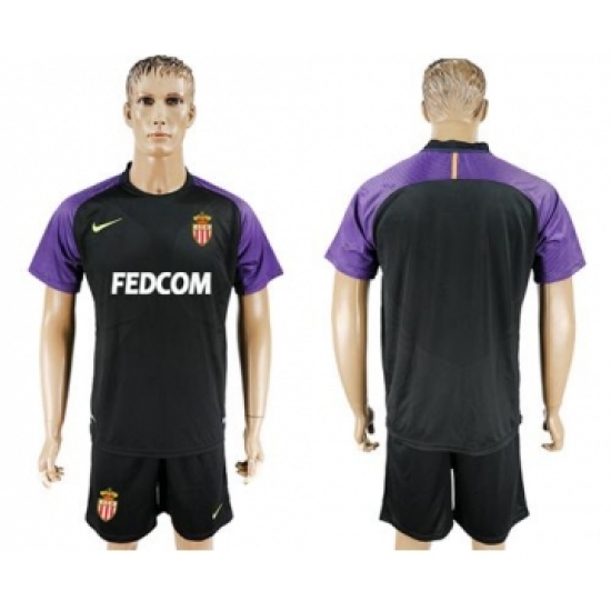 Monaco Blank Black Goalkeeper Soccer Club Jersey