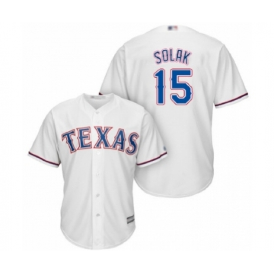 Youth Texas Rangers 15 Nick Solak Authentic White Home Cool Base Baseball Player Jersey