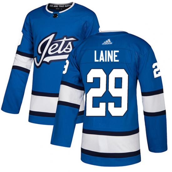 Youth Adidas Winnipeg Jets 29 Patrik Laine Authentic Blue Alternate NHL Jersey