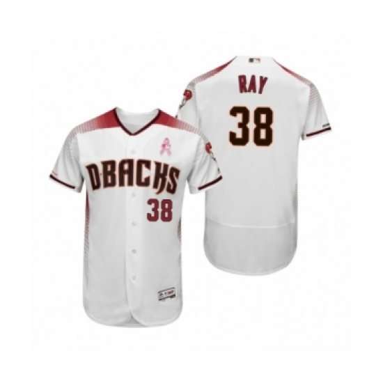 Men's Robbie Ray Arizona Diamondbacks 38 White Crimson 2019 Mothers Day Flex Base Authentic Jersey