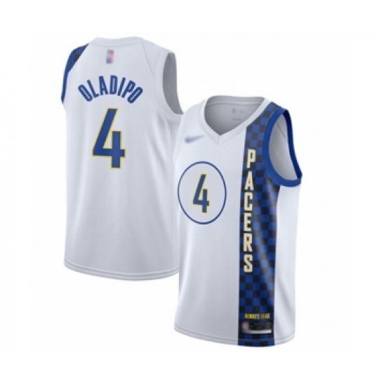 Women's Indiana Pacers 4 Victor Oladipo Swingman White Basketball Jersey - 2019 20 City Edition