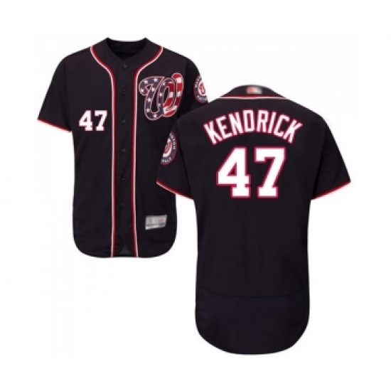 Men's Washington Nationals 47 Howie Kendrick Navy Blue Alternate Flex Base Authentic Collection Baseball Jersey