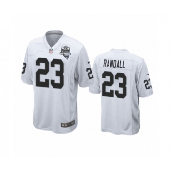 Men's Oakland Raiders 23 Damarious Randall White 2020 Inaugural Season Game Jersey