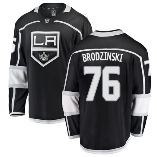 Youth Los Angeles Kings 76 Jonny Brodzinski Authentic Black Home Fanatics Branded Breakaway NHL Jersey