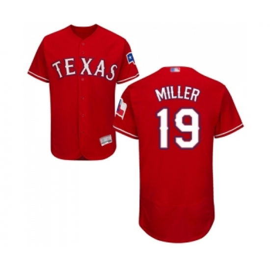 Men's Texas Rangers 19 Shelby Miller Red Alternate Flex Base Authentic Collection Baseball Jersey