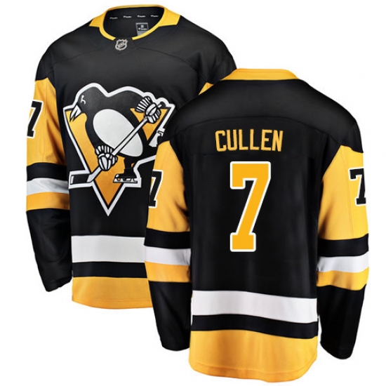 Youth Pittsburgh Penguins 7 Matt Cullen Authentic Black Home Fanatics Branded Breakaway NHL Jersey